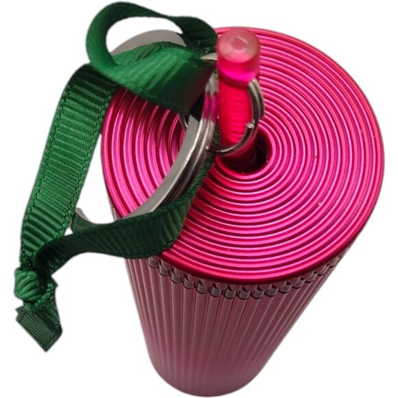 Starbucks Pink Gradient Tumbler Ornament Cup Straw Green Ribbon Bright Lid 4" - Picture 3 of 5